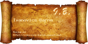 Ivanovics Barna névjegykártya