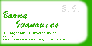 barna ivanovics business card